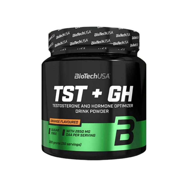 TST_GH_Orange_1 BioTechUSA TST + GH || Testosterone & Hormone Optimizer Drink Powder || 300 g | 50 Servings | Sugar-Free | Orange Flavor - الصورة 1